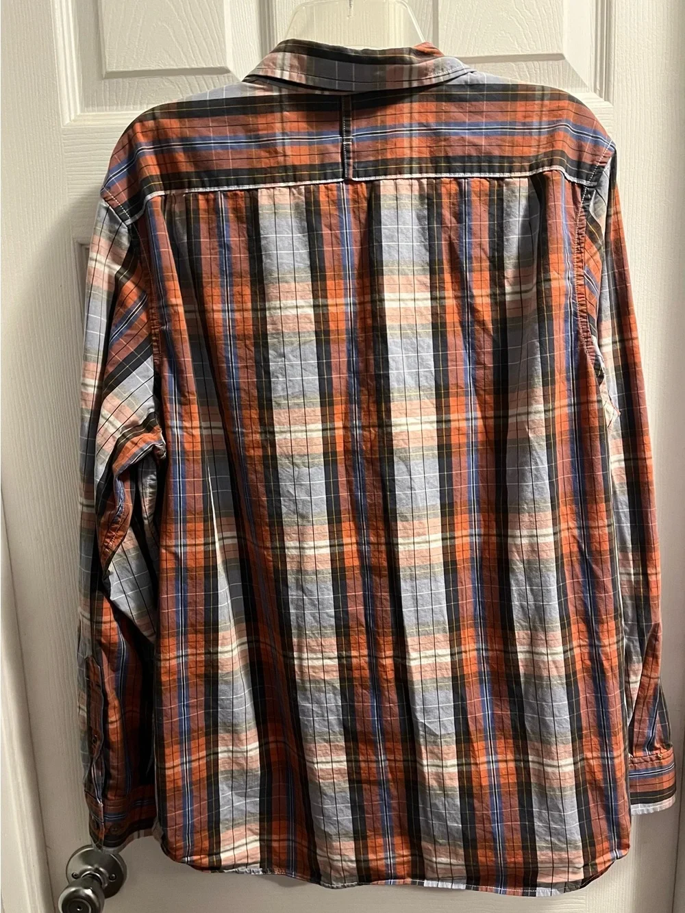 Banana Republic Orange & Bue Plaid Long-Sleeve Button-Up Shirt